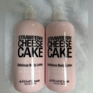 (2) Hempz Treats Strawberry Cheesecake Body Lotions with Pump 16.5oz New Sealed